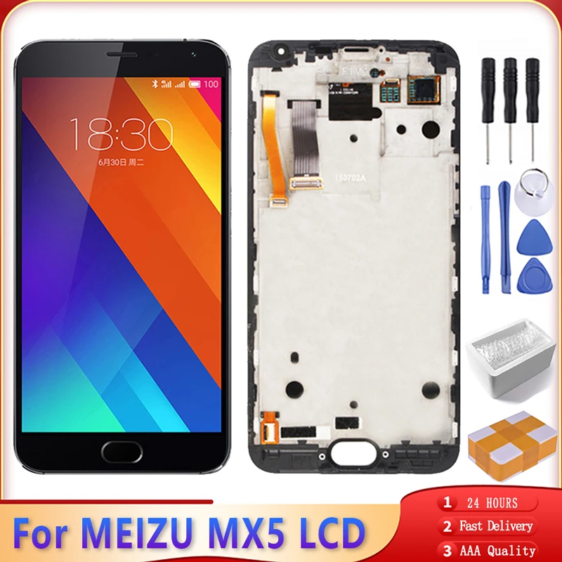 ЖК дисплей 5 дюйма с сенсорным экраном и рамкой для MEIZU MX5 экран MX M575M M575H дигитайзер