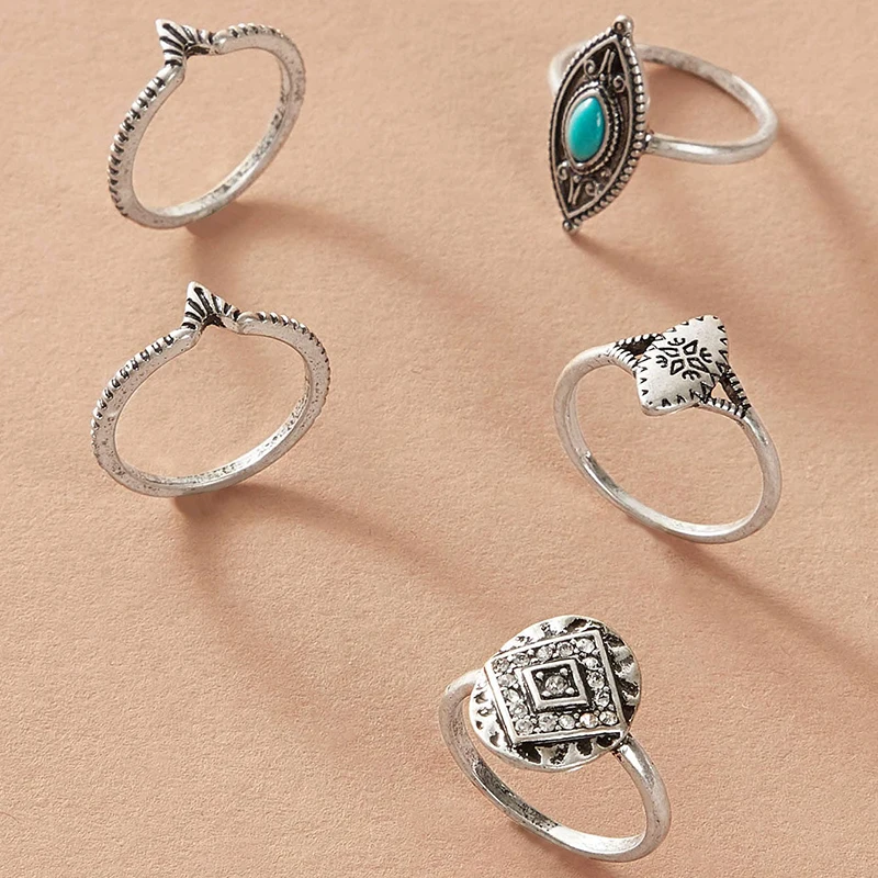 Docona Gothic Geometric Silver Color Rings Vintage Green Stone Symbol Rings Set for Women Jewelry Anillos 5pcs/set 9316
Docona Gothic Geometric Silver Color Rings Vintage Green Stone Symbol Rings Set for Women Jewelry Anillos 5pcs/set 9316