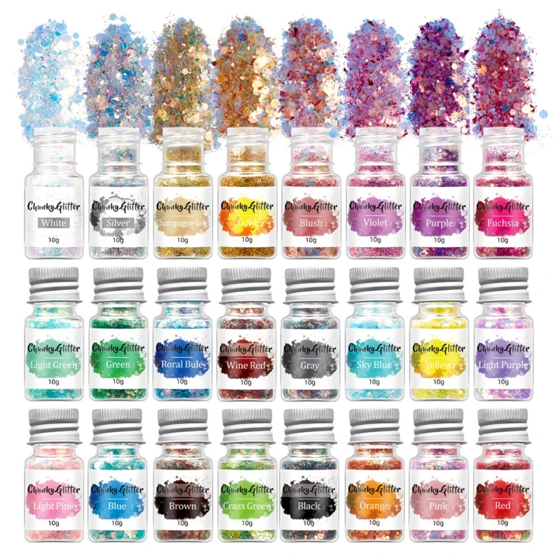 L5YD 12/18/24 Colors Chunky Glitter Sequins Mixed Flakes Set Eyeshadow Body Face Decorations DIY Crafts Nail Art Stickers 
L5YD 12/18/24 Colors Chunky Glitter Sequins Mixed Flakes Set Eyeshadow Body Face Decorations DIY Crafts Nail Art Stickers
