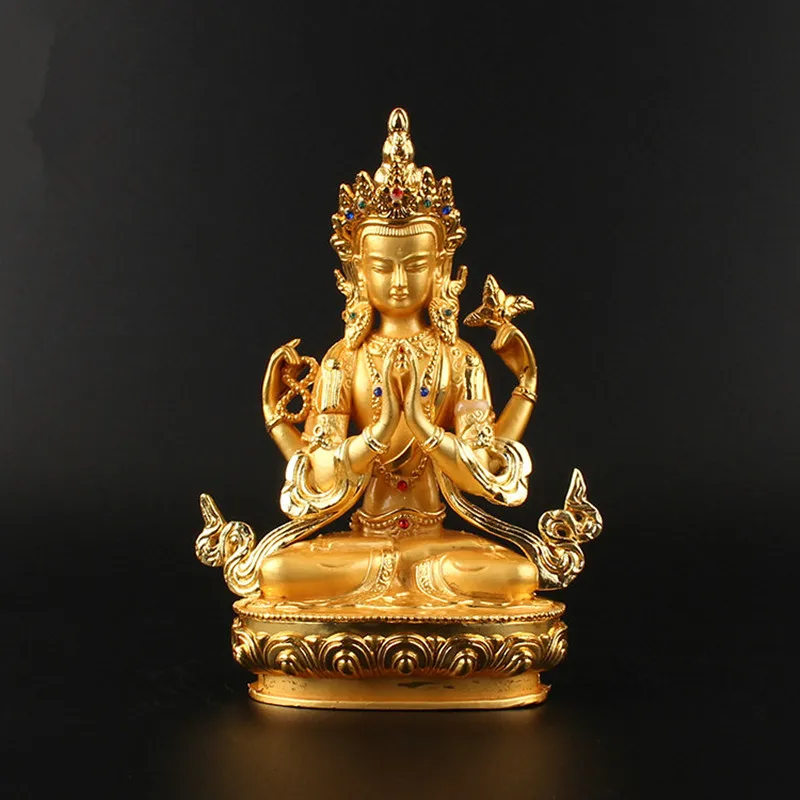 Буддийские поставщики из сплава металла с золотым покрытием Avalokitesvara Bodhisattva, четыре руки, Гуаньинь, тибетская статуя Будды, домашняя статуя 14...
Буддийские поставщики из сплава металла с золотым покрытием Avalokitesvara Bodhisattva, четыре руки, Гуаньинь, тибетская статуя Будды, домашняя статуя 14...
