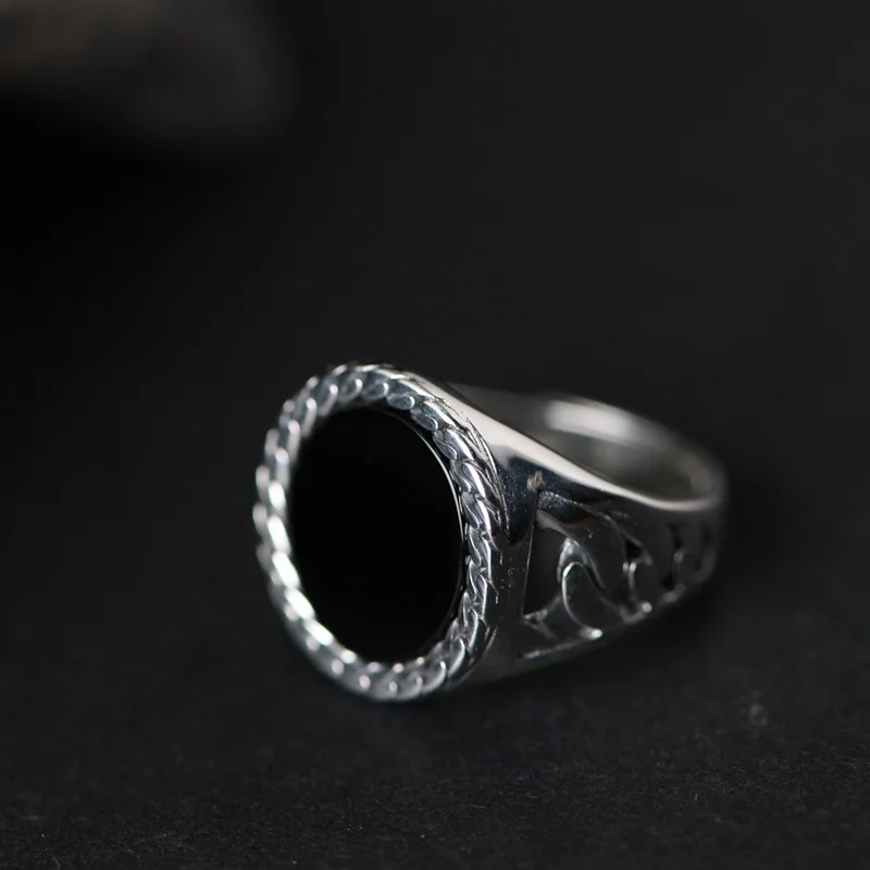 Apinje Solid 925 Sterling Silver Ring for Men Women Black Round Flat Agate Stone Rings Simple Turkish Jewelry Open Size 7 to 11
Apinje Solid 925 Sterling Silver Ring for Men Women Black Round Flat Agate Stone Rings Simple Turkish Jewelry Open Size 7 to 11