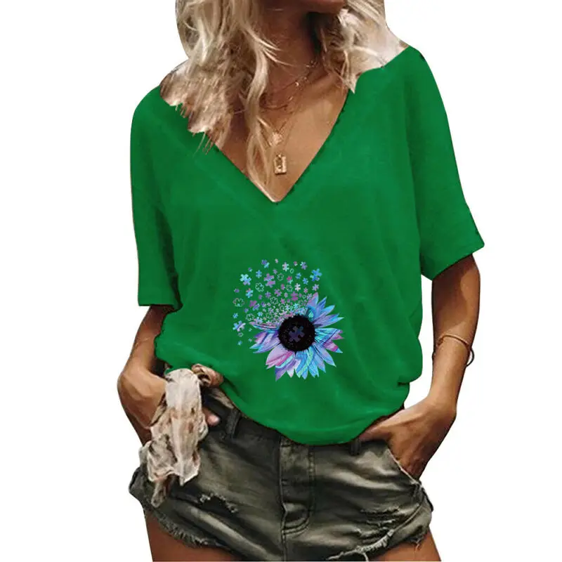 Summer Top Tees Women t Shirt Short Sleeve V neck Loose T-Shirt Female Floral Ladies Casual Tee Tops 2021
Summer Top Tees Women t Shirt Short Sleeve V neck Loose T-Shirt Female Floral Ladies Casual Tee Tops 2021