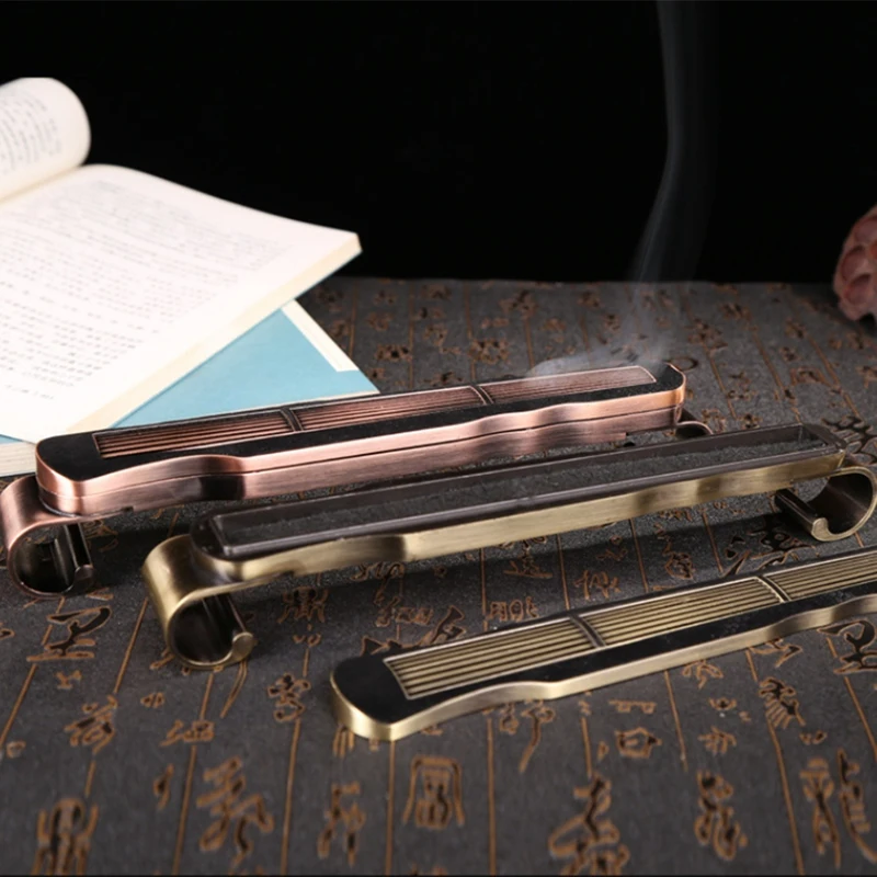 Teahouse Ornament, Copper Alloy Piano Incense Burner Metal, for 8.27 Inch Sticks, Home Decor,Incense Base