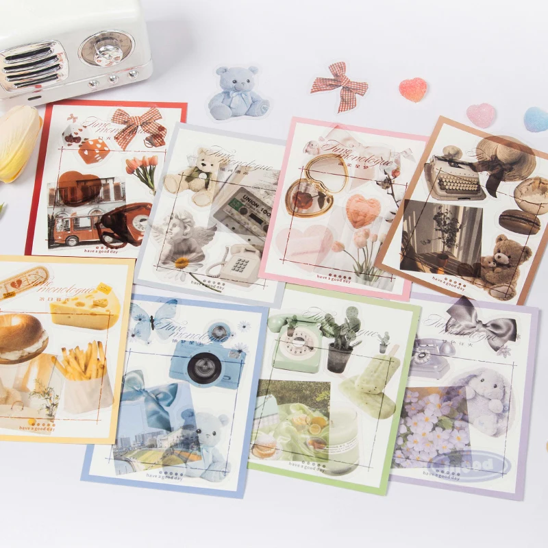Dimi 30 Sheets Film Sense INS PET Stickers Fresh Colour Cute Bear Adhesive Label DIY Journaling Kawaii Scrapbooking Accessories
Dimi 30 Sheets Film Sense INS PET Stickers Fresh Colour Cute Bear Adhesive Label DIY Journaling Kawaii Scrapbooking Accessories