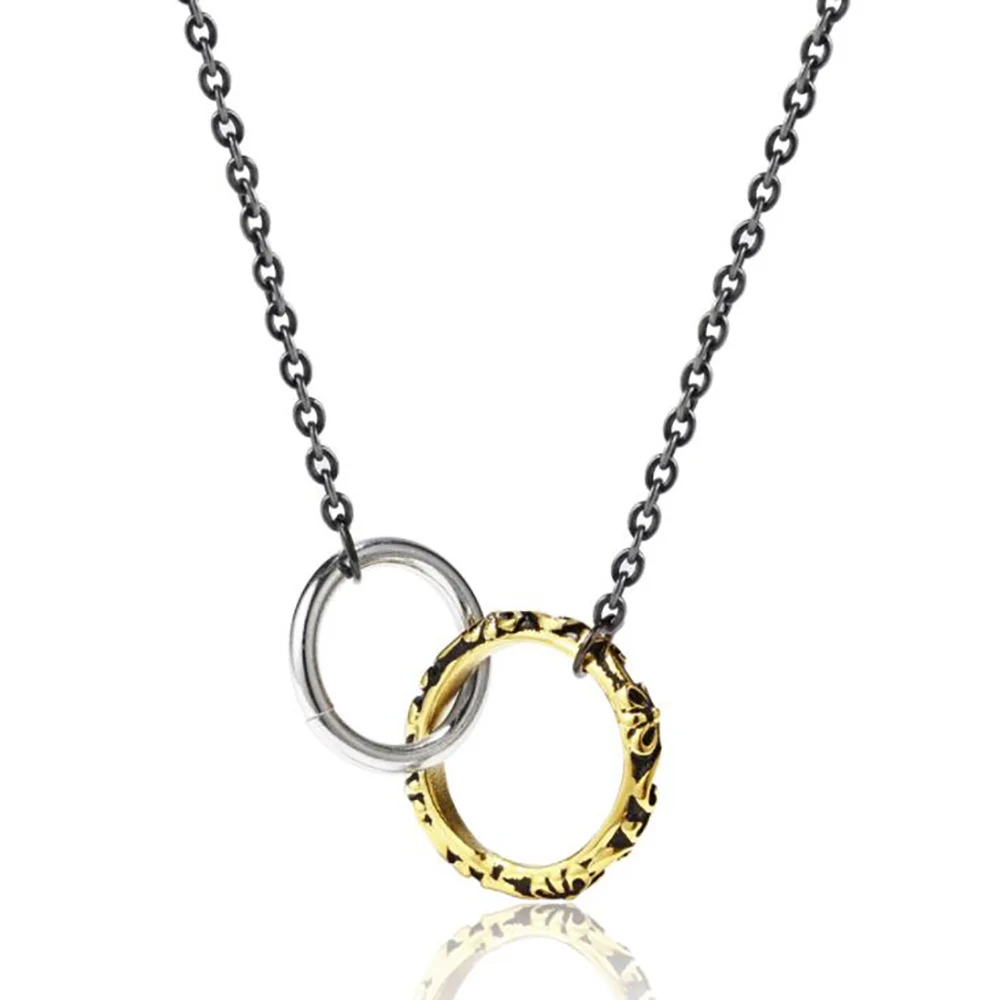 Stainless Steel Vintage Double Round Circle Pendant Necklace Men Women Punk Rock Jewelry Gift For Him with Chain
Stainless Steel Vintage Double Round Circle Pendant Necklace Men Women Punk Rock Jewelry Gift For Him with Chain