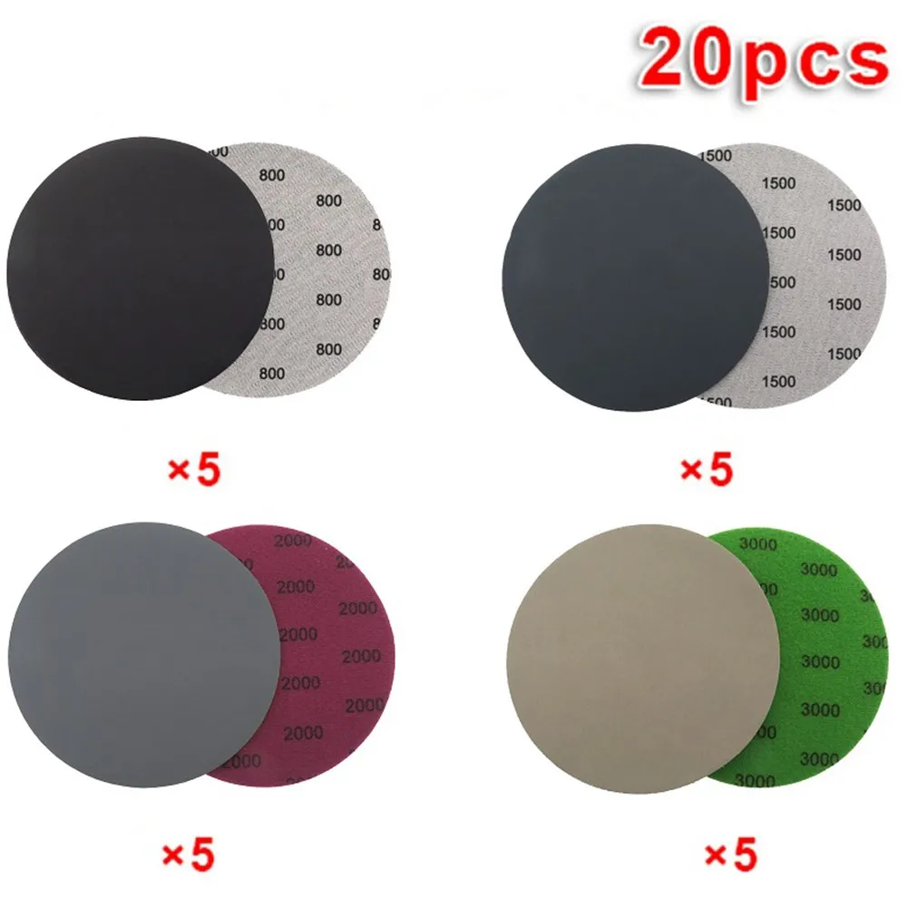 20pcs 5 Inch Hook&Loop Wet/Dry Sanding Discs 800 1500 2000 3000 Grit Sandpaper Sanding Disc Polish For Polishing Tools
20pcs 5 Inch Hook&Loop Wet/Dry Sanding Discs 800 1500 2000 3000 Grit Sandpaper Sanding Disc Polish For Polishing Tools