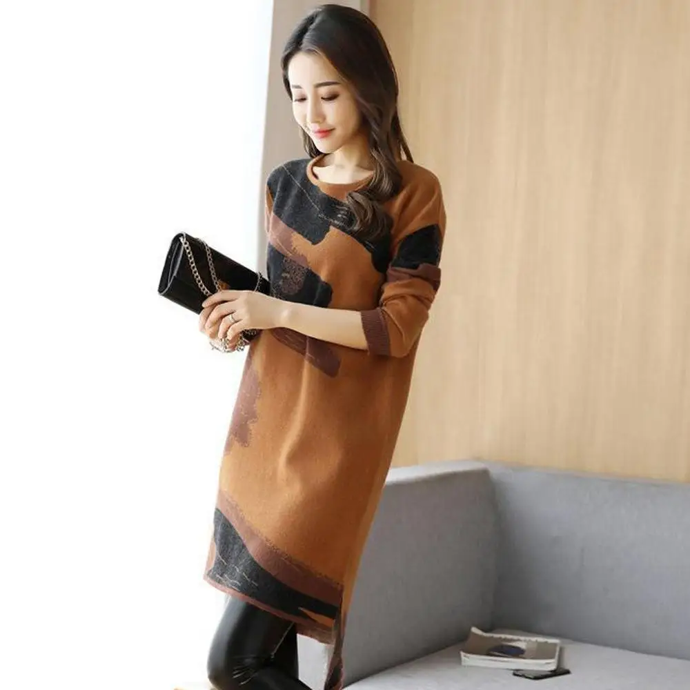 New women's autumn and winter clothes Korean fashion dress loose knit long sleeve sweater bottoming shirt hot sale
New women's autumn and winter clothes Korean fashion dress loose knit long sleeve sweater bottoming shirt hot sale