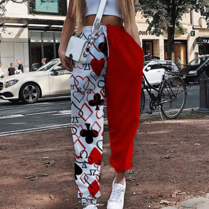 White Red Poker Print Harem Pants Trousers Patchwork Jogger Women Long Sleeve Elegant Elastic Waist Pocket Sweatpant New Style
White Red Poker Print Harem Pants Trousers Patchwork Jogger Women Long Sleeve Elegant Elastic Waist Pocket Sweatpant New Style