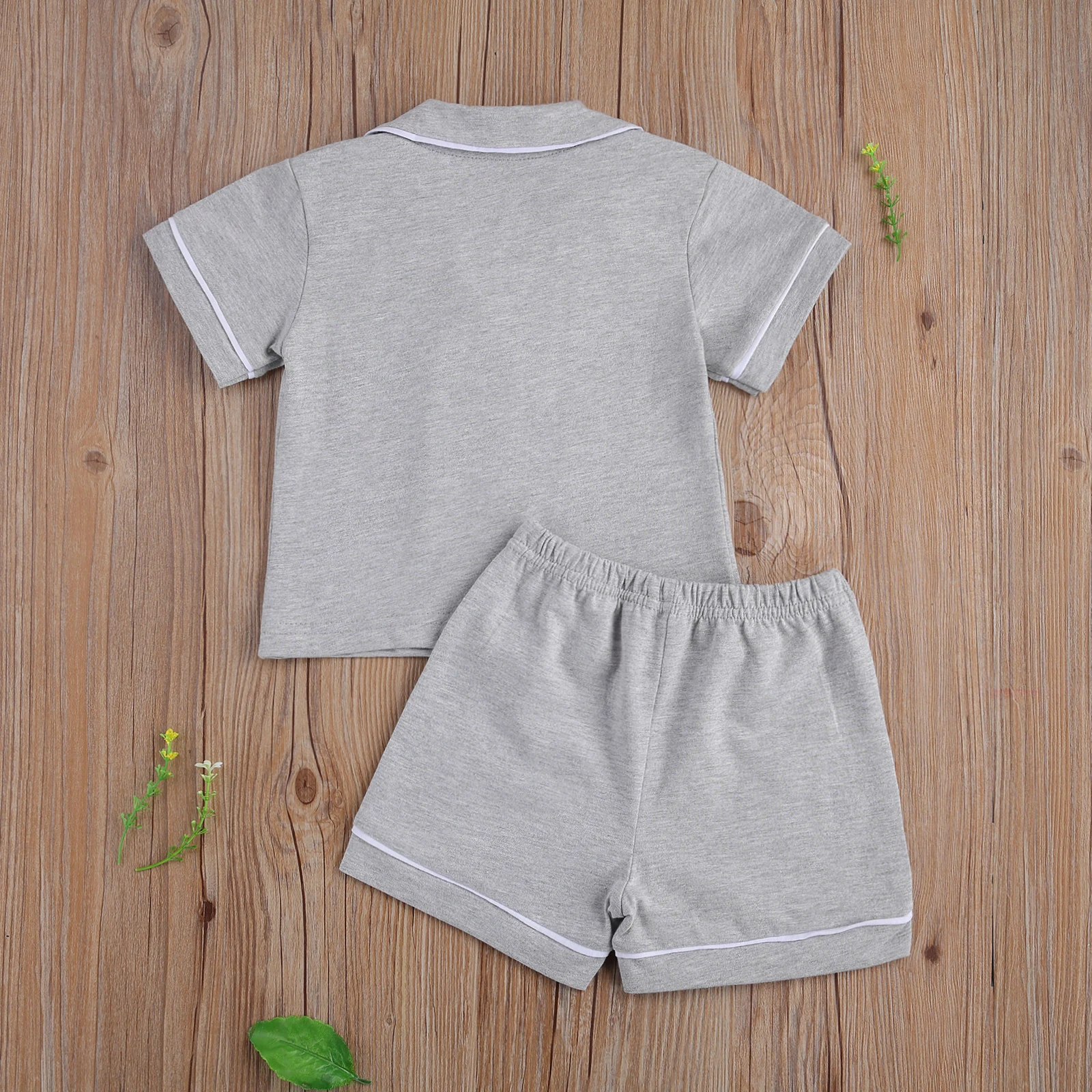 Pudcoco 2020 Summer 1-7Y Toddler Kids Baby Girl Boy 2Pcs Pajama Set Single Breasted Pocket Short Sleeve Top+Shorts Red/Pink/Gray 
Pudcoco 2020 Summer 1-7Y Toddler Kids Baby Girl Boy 2Pcs Pajama Set Single Breasted Pocket Short Sleeve Top+Shorts Red/Pink/Gray