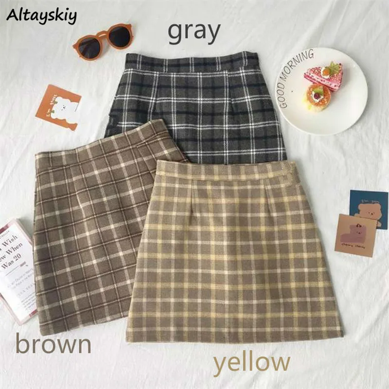 Mini Skirts Women Plaid High Waist Sexy Stylish Popular Elegant Slim Korean Style Autumn All-match Student Chic College Leisure
Mini Skirts Women Plaid High Waist Sexy Stylish Popular Elegant Slim Korean Style Autumn All-match Student Chic College Leisure