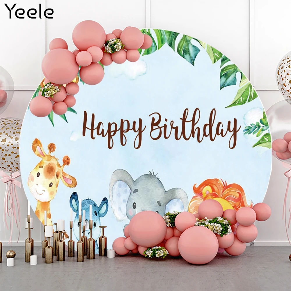 Yeele Photocall Circle Birthday Backdrops Jungle Animal Party Decor Customized Banner Background Photography Photo Studio Props
Yeele Photocall Circle Birthday Backdrops Jungle Animal Party Decor Customized Banner Background Photography Photo Studio Props
