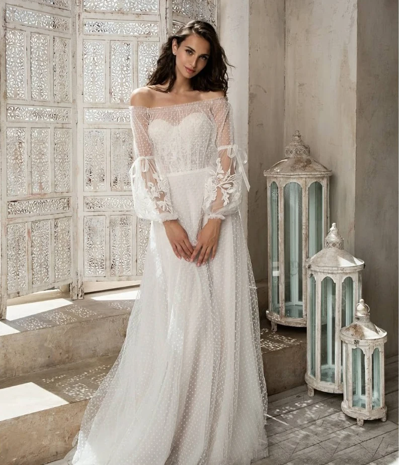 Свадебные платья для невесты, с открытыми плечами и длинными рукавами, кружевное свадебное платье, 2021
Свадебные платья для невесты, с открытыми плечами и длинными рукавами, кружевное свадебное платье, 2021
