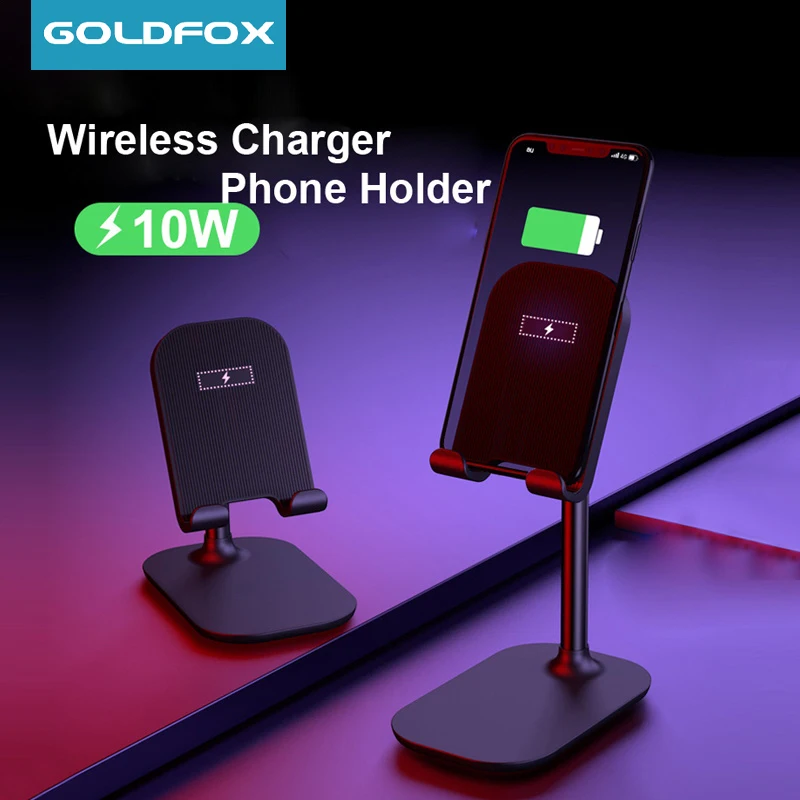 10W Qi Wireless Charger Stand Aluminum alloy Desk Phone Tablet Stand Fast Charging Mobile Tablets Holder for iPhone 11 SE2 iPad
10W Qi Wireless Charger Stand Aluminum alloy Desk Phone Tablet Stand Fast Charging Mobile Tablets Holder for iPhone 11 SE2 iPad