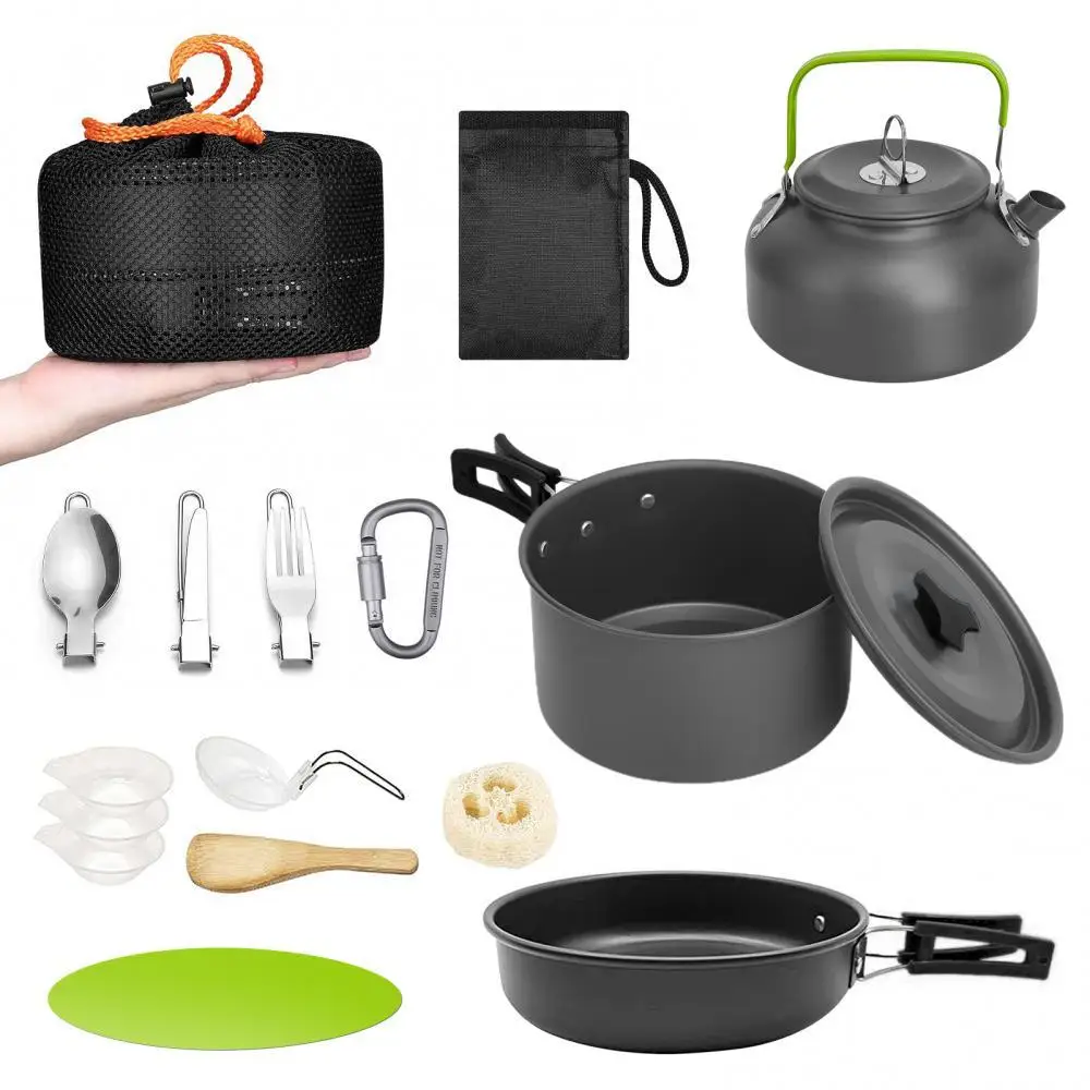 16Pcs/set Camping Cookware Kit Portable Cookset Bowls Utensil Pots Pans Kettle for Outdoor Camping Hiking Tableware Set 
16Pcs/set Camping Cookware Kit Portable Cookset Bowls Utensil Pots Pans Kettle for Outdoor Camping Hiking Tableware Set
