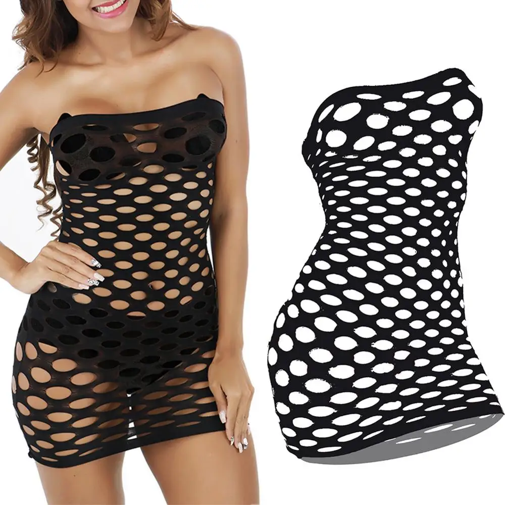 Lingerie Femme Sexy Dress Fishnet Underwear Elasticity Mesh Baby Dolls Dress Sexy Costumes Hollow Out Nightclub Party Dress
Lingerie Femme Sexy Dress Fishnet Underwear Elasticity Mesh Baby Dolls Dress Sexy Costumes Hollow Out Nightclub Party Dress