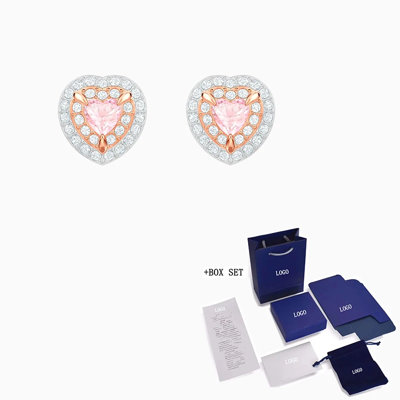 Fashion SWA New ONE Hollow Women's Earrings Rose Gold Light Pink Heart-shaped Crystal Women's All-match Romantic Jewelry Gift
Fashion SWA New ONE Hollow Women's Earrings Rose Gold Light Pink Heart-shaped Crystal Women's All-match Romantic Jewelry Gift