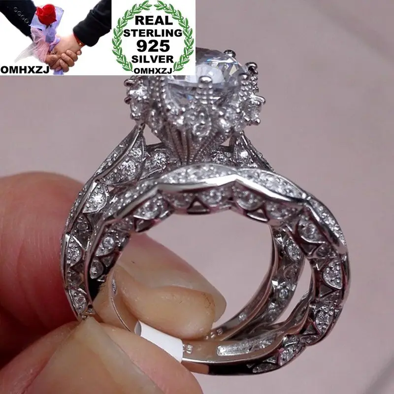 OMHXZJ Wholesale European Fashion Woman Man Party Wedding Gift Luxury Round White AAA Zircon 925 Sterling Silver Ring Set RR55
OMHXZJ Wholesale European Fashion Woman Man Party Wedding Gift Luxury Round White AAA Zircon 925 Sterling Silver Ring Set RR55