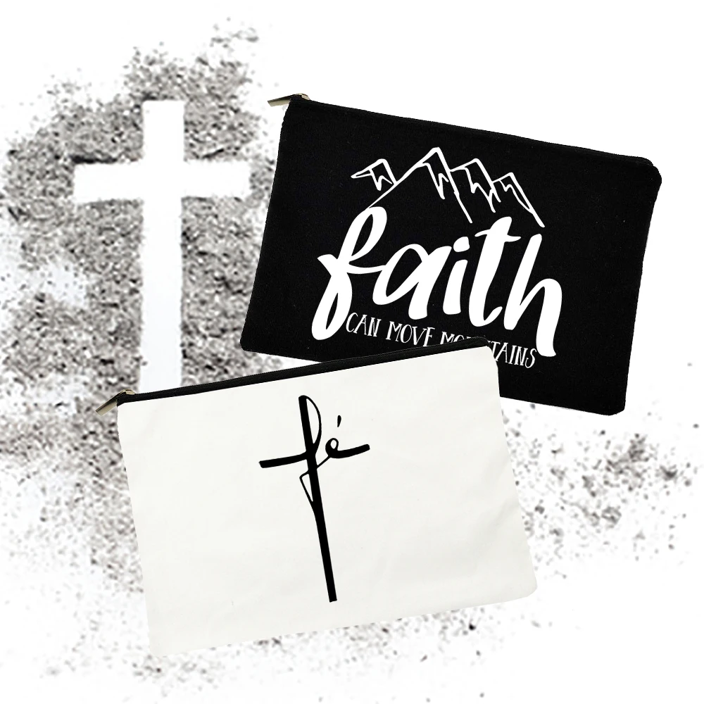 Faith Can Move Mountain Women Canvas Cosmetic Cases Bag Fashion Zipper Makeup Pouch Handbag Lipstick Storage Christian Best Gift
Faith Can Move Mountain Women Canvas Cosmetic Cases Bag Fashion Zipper Makeup Pouch Handbag Lipstick Storage Christian Best Gift