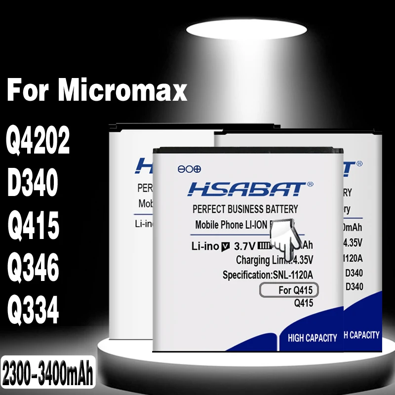 Аккумулятор HSABAT Для Micromax Q4202 100% оригинальный аккумулятор для D340 Q415 Q346 Q334 BQ Strike BQS