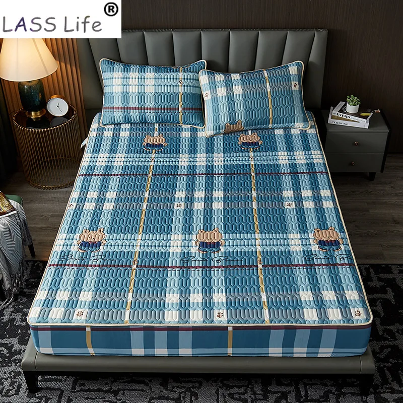Plaid Latex Fitted Sheet Cool Summer Sleeping Mat Queen Lovely Mattress 2/3pc Elastic Band Protector Sheet Bedspread Bed Cover
Plaid Latex Fitted Sheet Cool Summer Sleeping Mat Queen Lovely Mattress 2/3pc Elastic Band Protector Sheet Bedspread Bed Cover