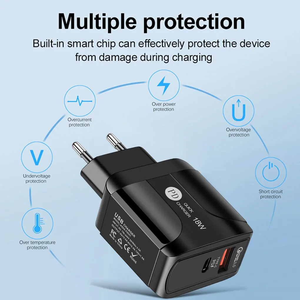 Portable Fast PD USB Charger For iPhone 12/Pro Max 18W 3A QC3.0 Phone Quick Power Adapter Fast Charging Travel Wall Chargers
Portable Fast PD USB Charger For iPhone 12/Pro Max 18W 3A QC3.0 Phone Quick Power Adapter Fast Charging Travel Wall Chargers