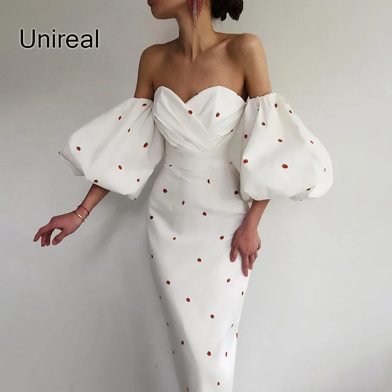 Unireal 2022 Summer Women Sexy Party Dress Puff Sleeve Off Shoulder Bodycon Polka Dot Midi Dress
Unireal 2022 Summer Women Sexy Party Dress Puff Sleeve Off Shoulder Bodycon Polka Dot Midi Dress