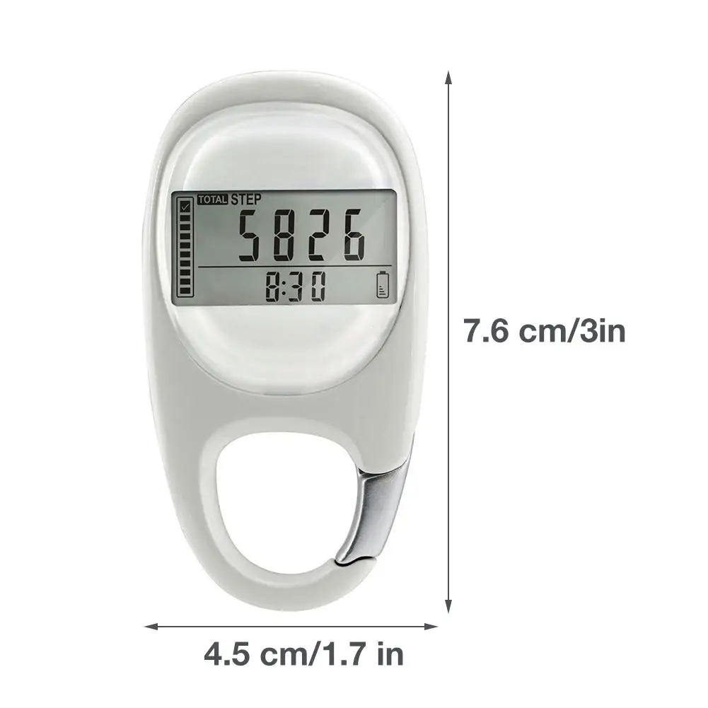 

Simple Walking Pedometer With Clip Accurately Track Steps And Miles/Km Calories Burned Activity Time 7 Days Memory Step Counter