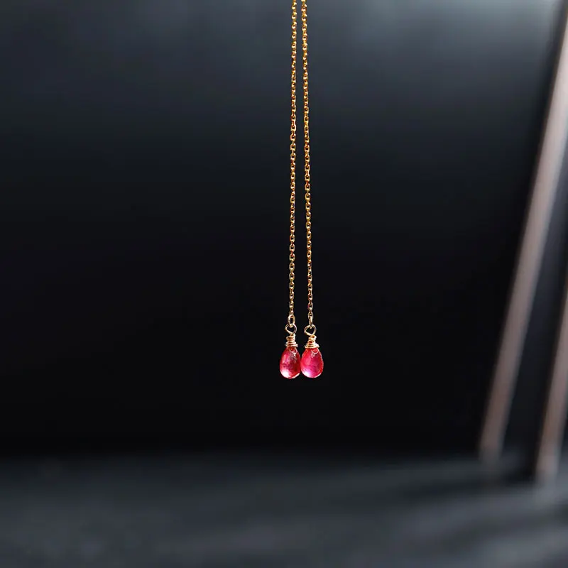 DAIMI 18K Gold Genuine Gemstones Ruby Long Earrings Female Simple Send Girlfriend Earrings Genuine Earrings
DAIMI 18K Gold Genuine Gemstones Ruby Long Earrings Female Simple Send Girlfriend Earrings Genuine Earrings