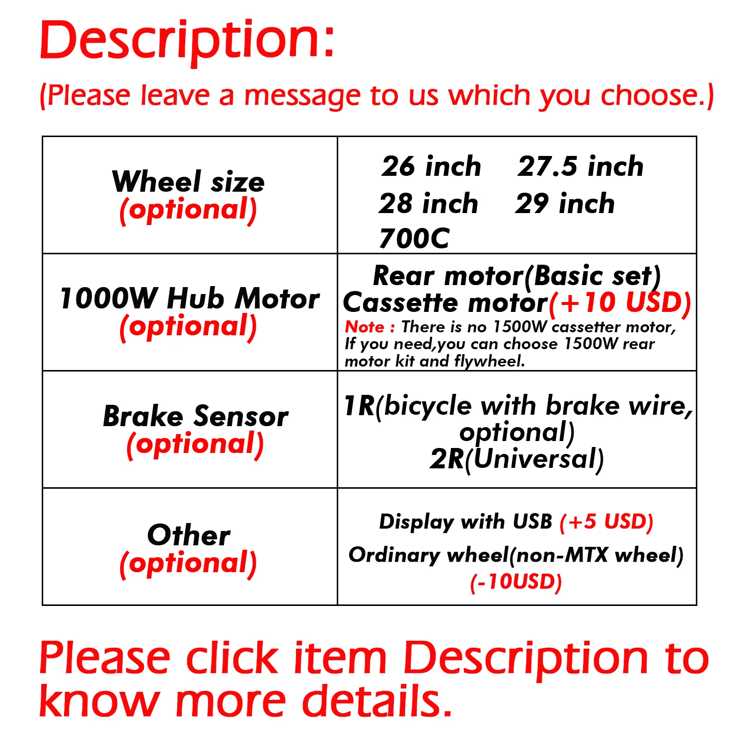 48V 1000W 1500W Ebike Kit Rear Hub Motor MTX Wheel kt LCD8H Electric Bicycle Bike Conversion Kit with Battery Function
48V 1000W 1500W Ebike Kit Rear Hub Motor MTX Wheel kt LCD8H Electric Bicycle Bike Conversion Kit with Battery Function