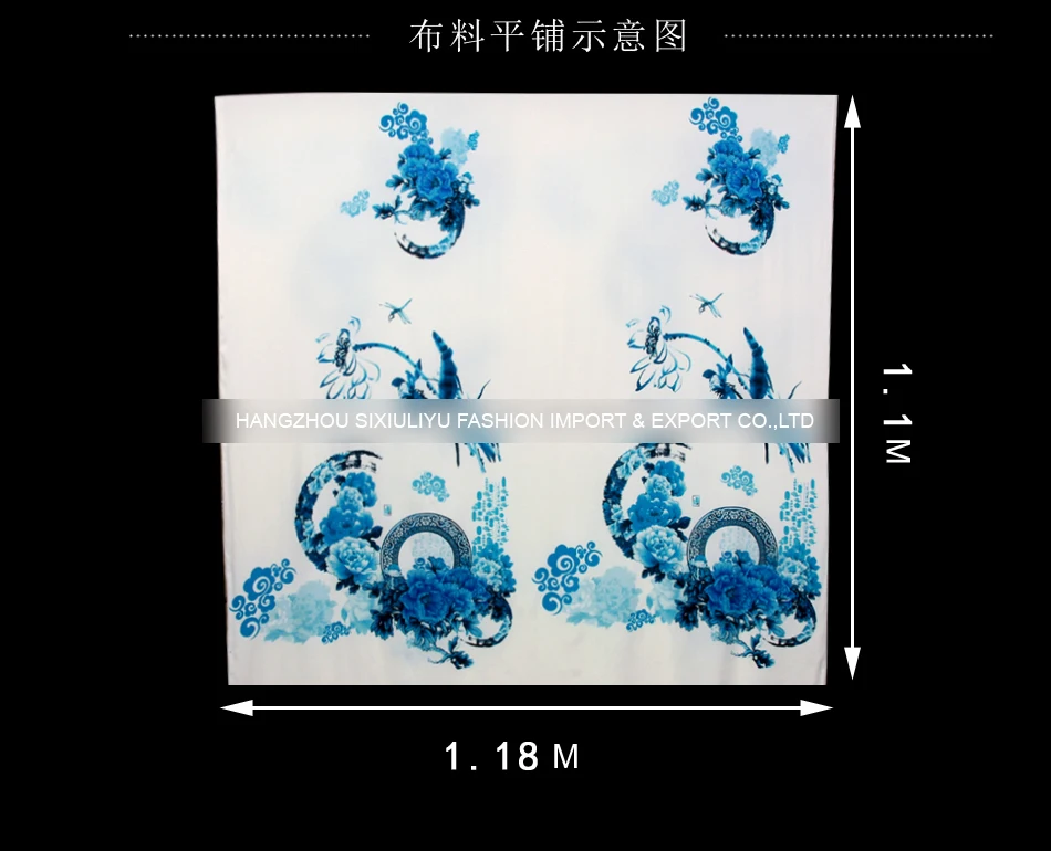 PRINTED SILK STRETCH SATIN 118cm width 19momme Pure Silk Fabric Classic China Printing Blue Color Positioning Printing MQO 1.1M
PRINTED SILK STRETCH SATIN 118cm width 19momme Pure Silk Fabric Classic China Printing Blue Color Positioning Printing MQO 1.1M