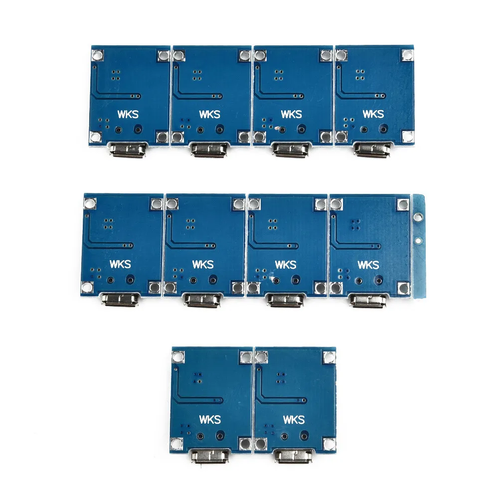 10Pcs Micro Type-c USB 5V 1A18650 TP4056 Lithium Battery Charger Module Charging Board With Protection Dual Functions 1A Li-ion
10Pcs Micro Type-c USB 5V 1A18650 TP4056 Lithium Battery Charger Module Charging Board With Protection Dual Functions 1A Li-ion