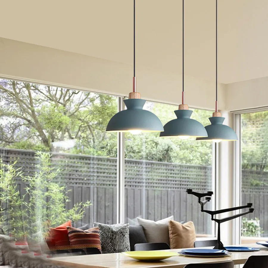 BEIAIDI E27 Nordic LED Wooden Pendant Lamps Iron Macaron Hanging Lamp Kitchen Island Bar Dining Room Pendant Light
BEIAIDI E27 Nordic LED Wooden Pendant Lamps Iron Macaron Hanging Lamp Kitchen Island Bar Dining Room Pendant Light