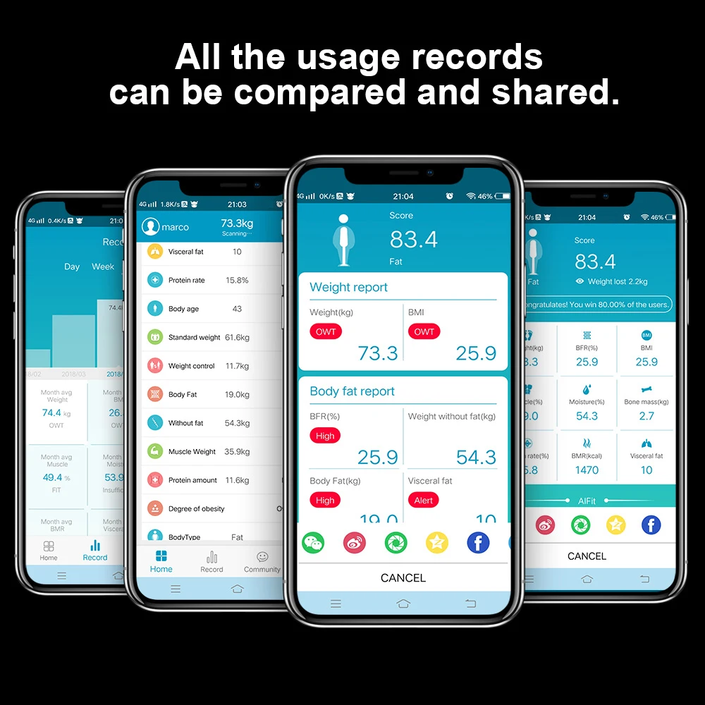 New Home Use Intelligent BT Electronic Weight Scale Body Fat Scales Health Body Composition Analyzer Monitor
New Home Use Intelligent BT Electronic Weight Scale Body Fat Scales Health Body Composition Analyzer Monitor
