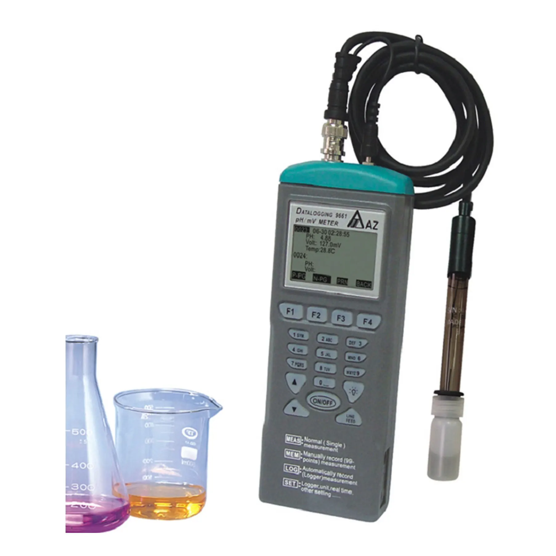 AZ9661 digital pH and mV meter water quality data logger pH value and oxidation measurement of 0.00~14.00
AZ9661 digital pH and mV meter water quality data logger pH value and oxidation measurement of 0.00~14.00
