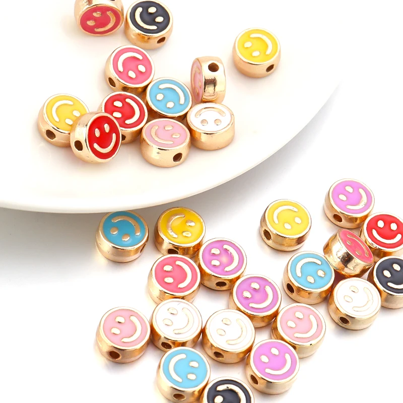 20pcs Enamel Smile Double Faced Metal Round Beads For Bracelets Necklaces Jewelry Making Bracelet Accessories DIY Handmade
20pcs Enamel Smile Double Faced Metal Round Beads For Bracelets Necklaces Jewelry Making Bracelet Accessories DIY Handmade