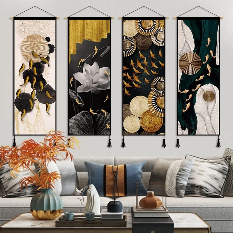 Home Office Fish Feng Shui Canvas Painting Light Luxury Wall Art Poster Pictures Living Room Decor Hang Scroll Painting Decor
Home Office Fish Feng Shui Canvas Painting Light Luxury Wall Art Poster Pictures Living Room Decor Hang Scroll Painting Decor