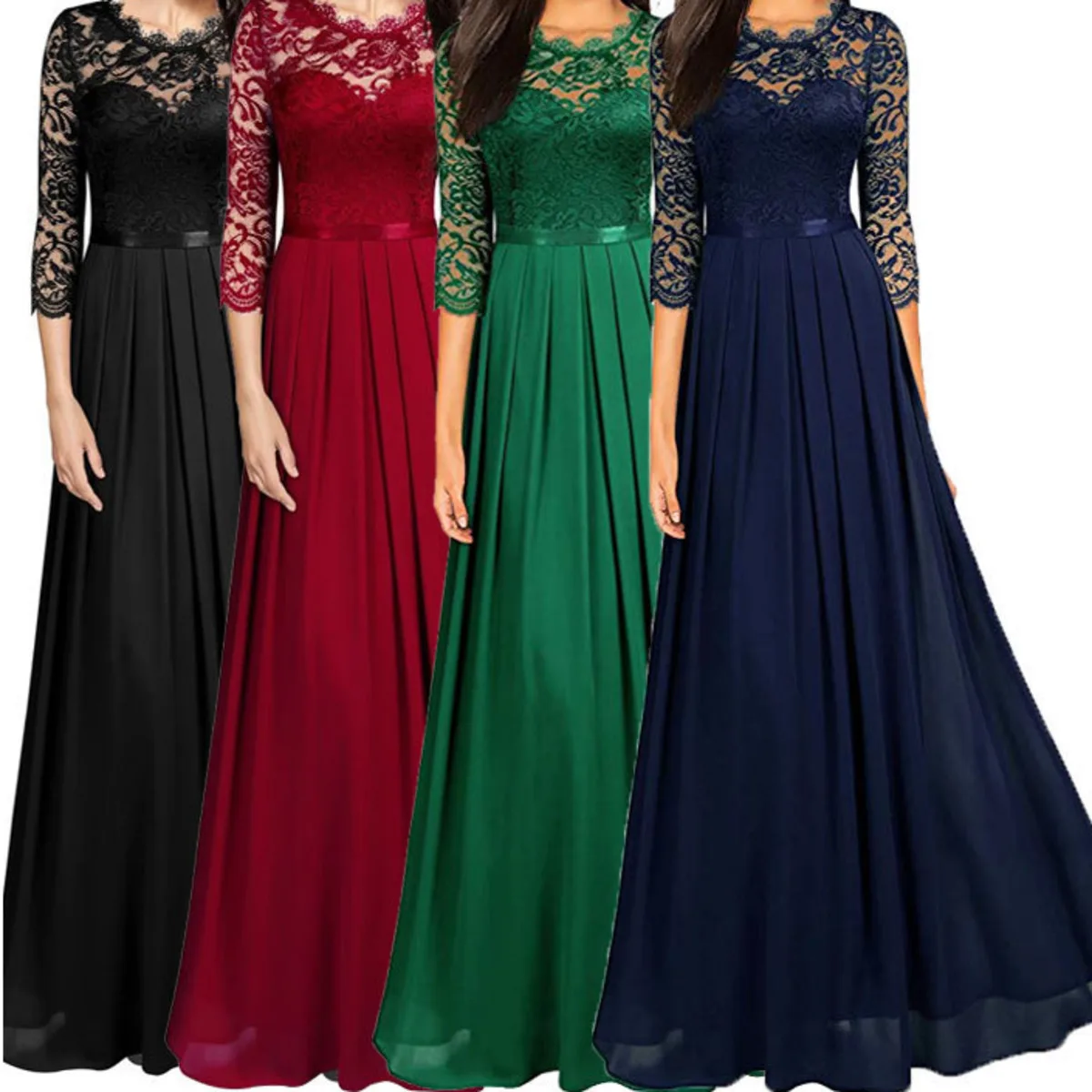 BacklakeGirls Sexy Hollow Out Lace Round Neck 3/4 Sleeves Chiffon Evening Dress Plus Size Maxi Dresses For Women Robe De Soiree
BacklakeGirls Sexy Hollow Out Lace Round Neck 3/4 Sleeves Chiffon Evening Dress Plus Size Maxi Dresses For Women Robe De Soiree