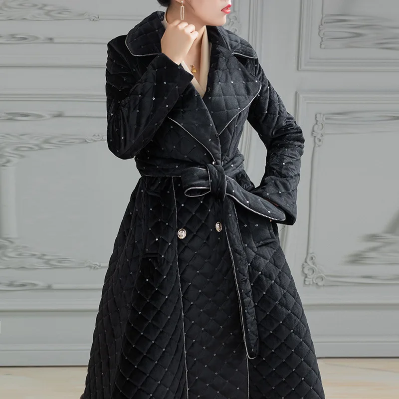 X Long Parkas Women 2021 Black Zipper Fur Collar Belts Coat Fashion Maxi Robe Long Parka Casual Outerwear 2XL Office Lady Jacket
X Long Parkas Women 2021 Black Zipper Fur Collar Belts Coat Fashion Maxi Robe Long Parka Casual Outerwear 2XL Office Lady Jacket