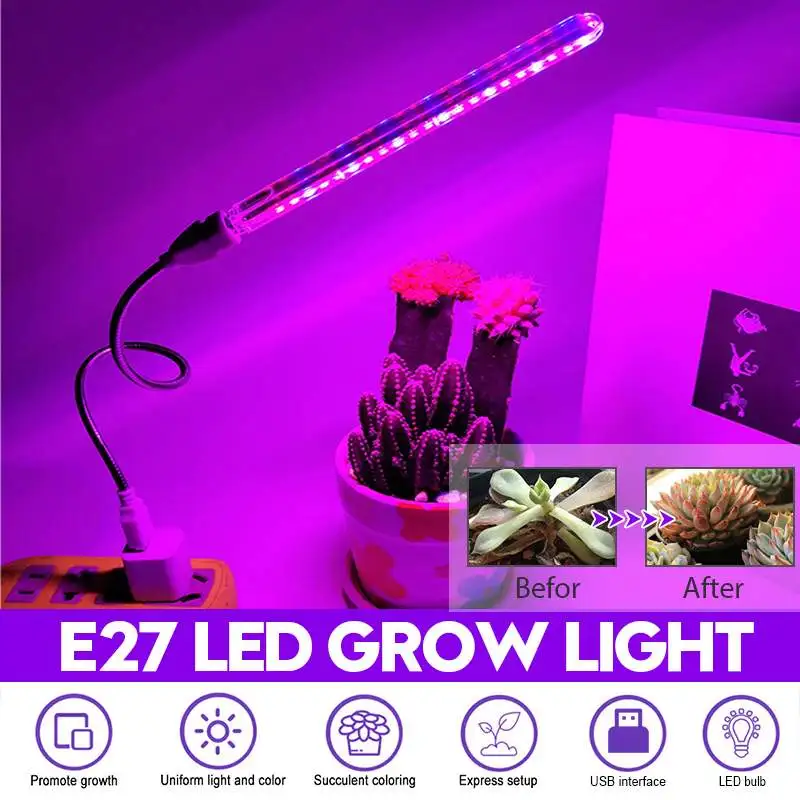 10W 21LED USB Phyto Led Hydroponic Growth Light E27 Led Grow Light Full Spectrum UV Lamp Plant Flower Seedlings Growth Fitolamp
10W 21LED USB Phyto Led Hydroponic Growth Light E27 Led Grow Light Full Spectrum UV Lamp Plant Flower Seedlings Growth Fitolamp