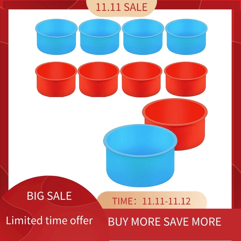 10 Pieces Silicone Cake Mold Valentine's Day Round Baking Pan 4 Inch Baking Mold Kitchen Silicone Bakeware Pan Red, Blue
10 Pieces Silicone Cake Mold Valentine's Day Round Baking Pan 4 Inch Baking Mold Kitchen Silicone Bakeware Pan Red, Blue