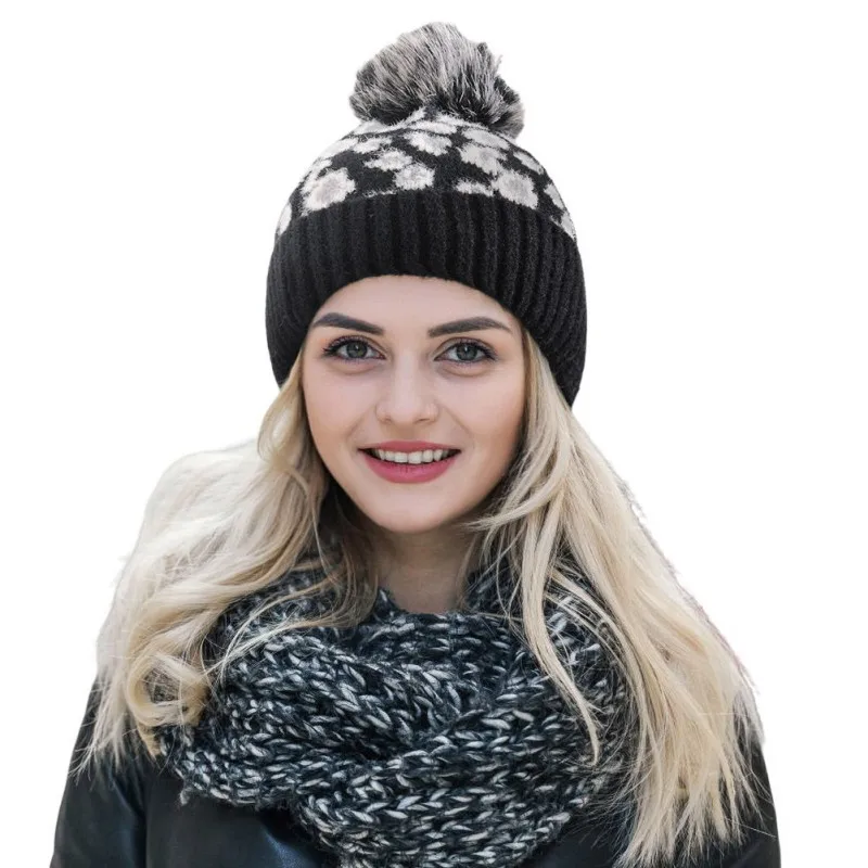 Women's Leopard Beanie Hat With Faux Fur Pom Warm Soft Comfort Cable Knit Skull Cap Trendy Winter Fall Thermal Hat
Women's Leopard Beanie Hat With Faux Fur Pom Warm Soft Comfort Cable Knit Skull Cap Trendy Winter Fall Thermal Hat