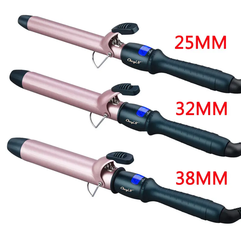 

CkeyiN 25MM 32MM 38MM Professional Hair Curler Roller Electric Ceramic Curling Iron Wand LCD Display Big Curl Hair Styling Tools