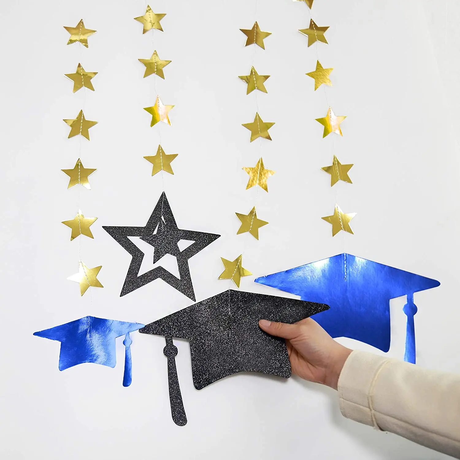 12Pcs Glitter Royal Blue Gold 2021 Graduation Party Supplies Black Cap Congrats Grad Banner Silver Star Hat Garlands Decorations
12Pcs Glitter Royal Blue Gold 2021 Graduation Party Supplies Black Cap Congrats Grad Banner Silver Star Hat Garlands Decorations