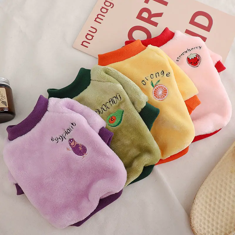 Warm Fleece Pet Clothes Cute Fruit Print Coat Small Medium Dog Cat Shirt Jacket Teddy French Bulldog Chihuahua Winter Outfit
Warm Fleece Pet Clothes Cute Fruit Print Coat Small Medium Dog Cat Shirt Jacket Teddy French Bulldog Chihuahua Winter Outfit
