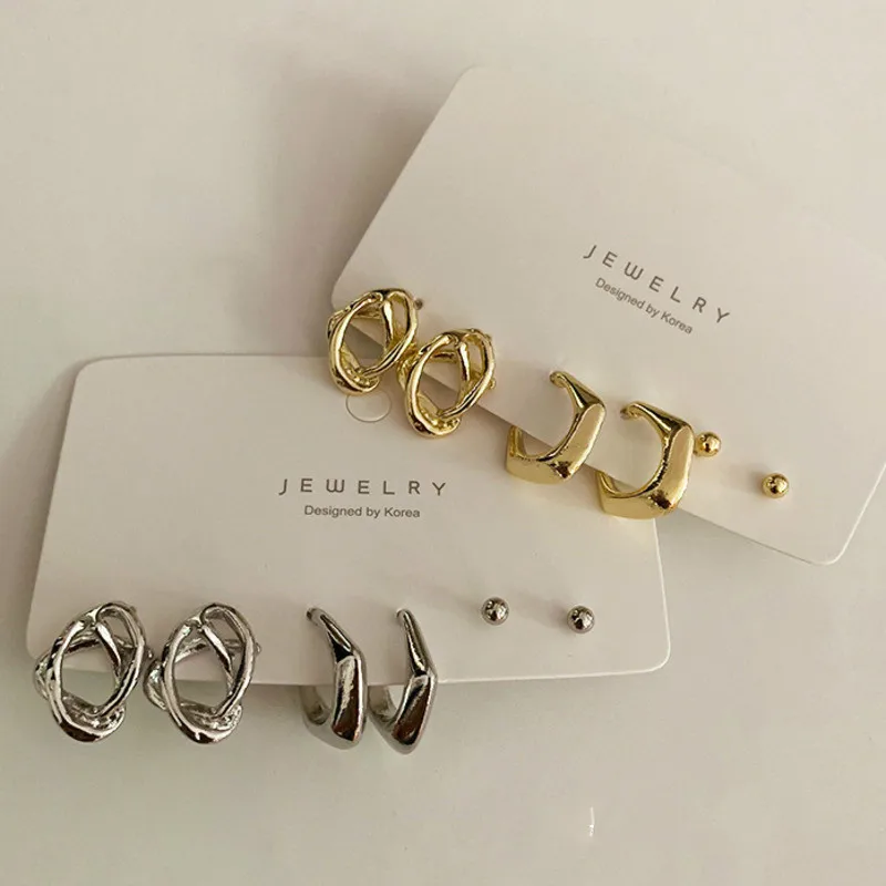 Korea Fashion Simple Metal Irregular Geometric Gold Silver Color Small Hoop Earrings Set For Female Women Office Daily Jewelery
Korea Fashion Simple Metal Irregular Geometric Gold Silver Color Small Hoop Earrings Set For Female Women Office Daily Jewelery