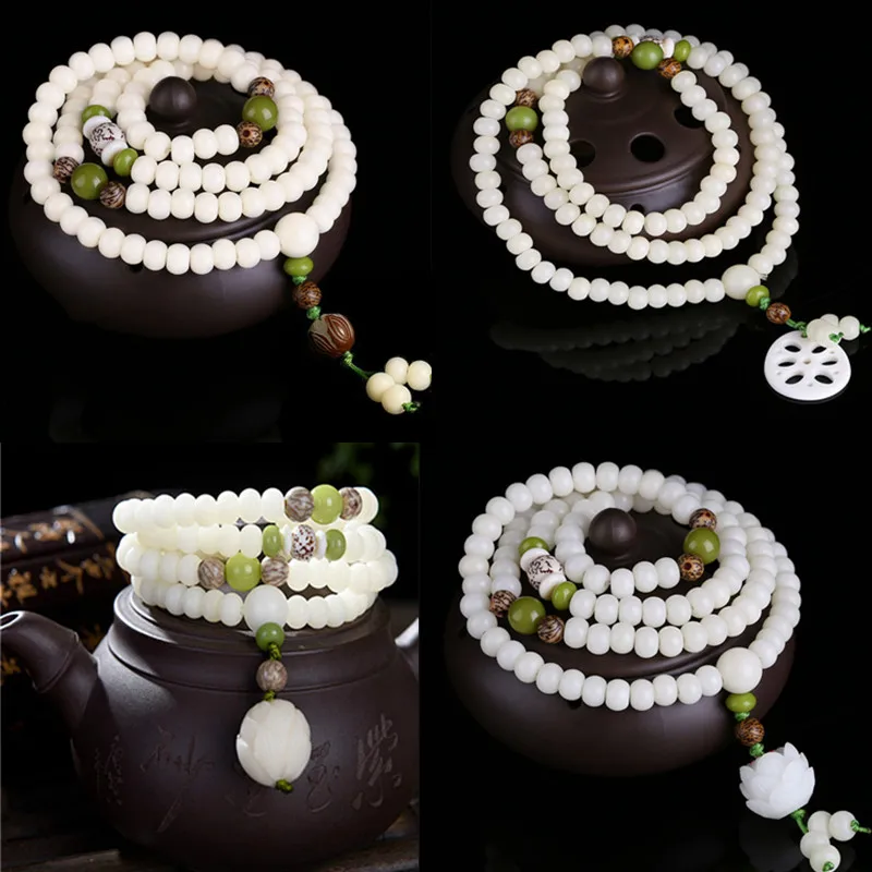 4 Styles Natural White Jade Bodhi Root Bracelet Child 108 Buddha Beads Hand String Lotus Ornaments Jewelry Accessories
4 Styles Natural White Jade Bodhi Root Bracelet Child 108 Buddha Beads Hand String Lotus Ornaments Jewelry Accessories