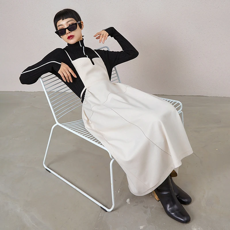 Black Pu Women Leather Thick Long Spaghetti Strap Dress New Sleeveless Loose Fit Fashion Tide Spring Autumn 2021 1DD0481
Black Pu Women Leather Thick Long Spaghetti Strap Dress New Sleeveless Loose Fit Fashion Tide Spring Autumn 2021 1DD0481
