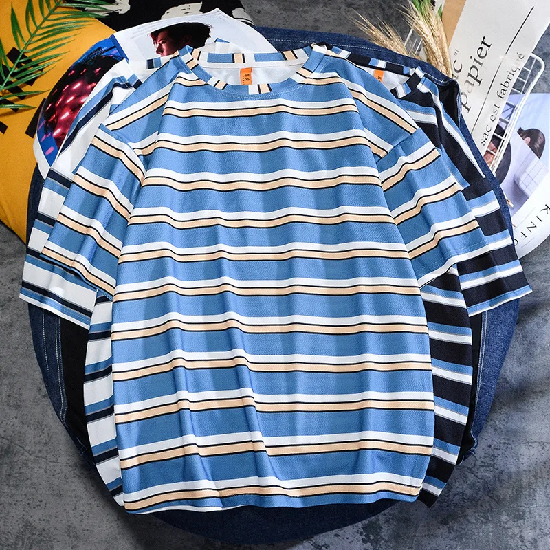 Sea Soul Shirt 2021 Summer New Style Contrast Striped Short-sleeved Shirt Student Youth Ice Silk Cool Men And Women T-shirt
Sea Soul Shirt 2021 Summer New Style Contrast Striped Short-sleeved Shirt Student Youth Ice Silk Cool Men And Women T-shirt