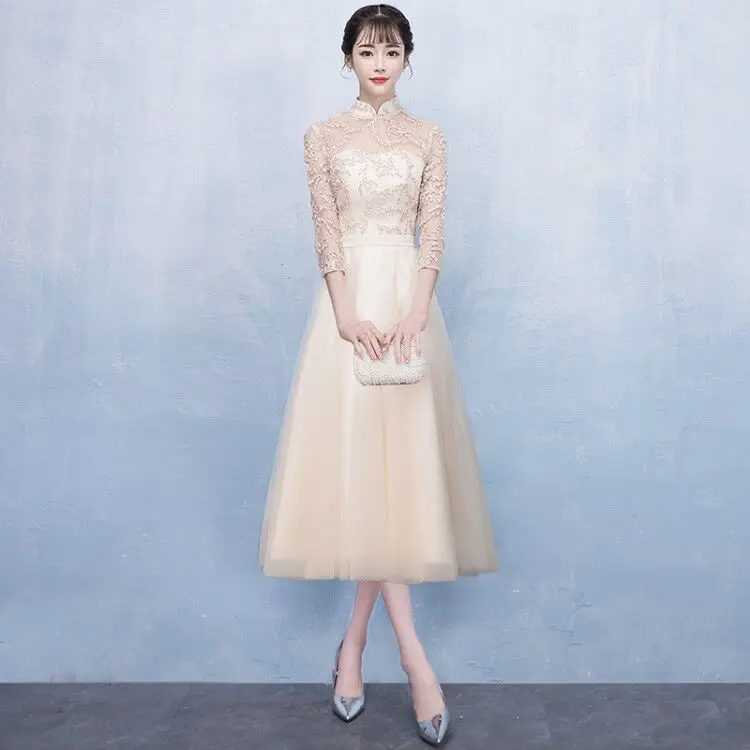 Temperament Bridesmaid Dress Champagne Evening Party Dress Slim Long Hostess Dress Elegant A-line Banquet Dress Noble Prom Dress
Temperament Bridesmaid Dress Champagne Evening Party Dress Slim Long Hostess Dress Elegant A-line Banquet Dress Noble Prom Dress