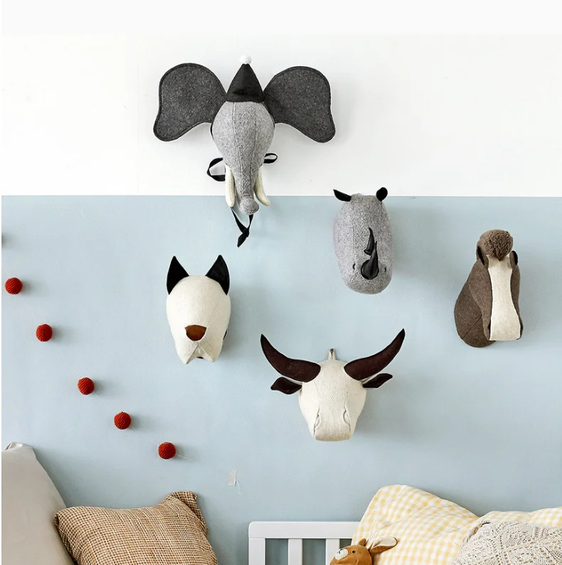 Animal Head Wall Decoration Stuffed Toys Plush Unicorn Deer Elephant Heads Wall Hanging Kids Room Decoration Baby Nursery Decor 
Animal Head Wall Decoration Stuffed Toys Plush Unicorn Deer Elephant Heads Wall Hanging Kids Room Decoration Baby Nursery Decor